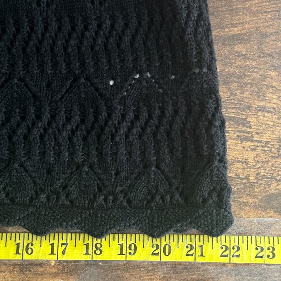 Gap 100 Cotton Crochet Tank Top XL Black Cropped Boho Festival Cottagecore EUC - Picture 6 of 8